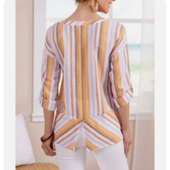 SOFT SURROUNDINGS Enyo Top in Americana Stripe - Picture 2 of 9